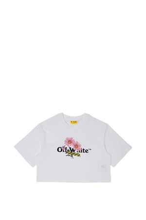 white cotton t-shirt OFF WHITE KIDS | OGAA019S26JER001100